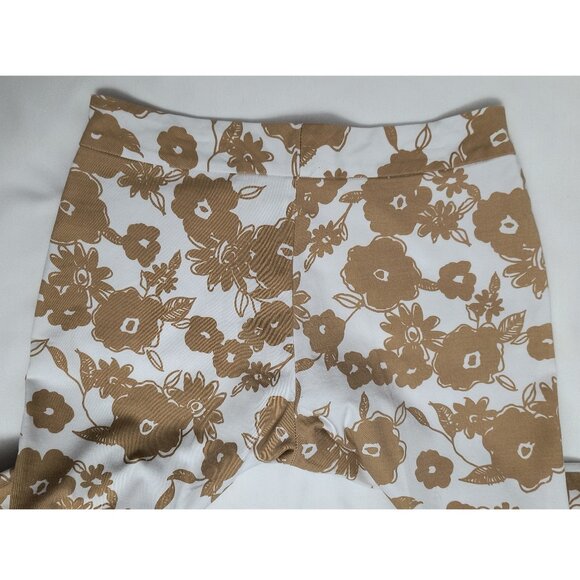 Vintage Y2K Summer White/Tan Flower Print Capris - Women's 8P (Petite) - Picture 2 of 6